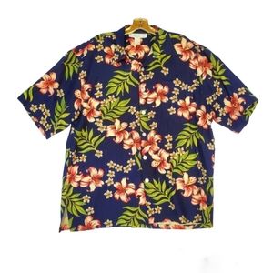 Vintage 100% Silk Pineapple Moon Hawaiian Button Up Mint condition!  Y2K…